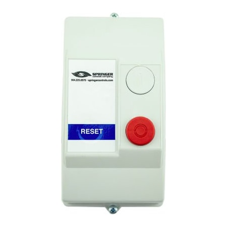 Springer Controls Co NEMA 4X Enclosed Motor Starter, 9A, 3PH, Remote Start, Reset Button, 24-60V, 7.6-10A AF0906R4G-1F